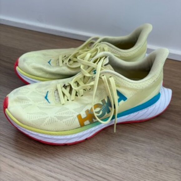 Hoka Carbon X2 running shoes yellow 7.5B - Picture 1 of 8